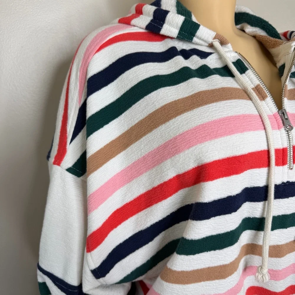 Aerie Always and Forever Colorful Striped Sweatshirt Size Large - Picture 5 of 11